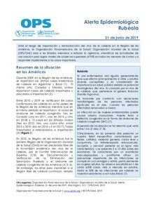 21 de junio de 2019: Rubéola - Alerta Epidemiológica
