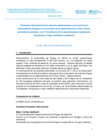 Comisión evaluadora internacional de Chagas en Bolivia