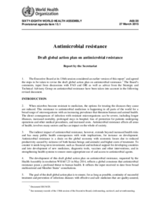 WHA68.20 Draft global action plan on antimicrobial resistance, 2015