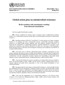 WHA68.7 Global Action Plan on Antimicrobial Resistance (draft resolution), 2015