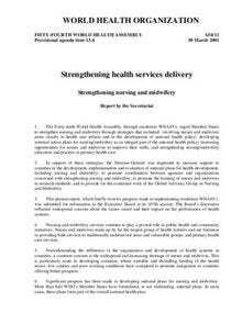 WHA54.11 Strengthening health services delivery, 2001