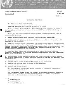 WHA39.27 The Rational Use of Drugs, 1986