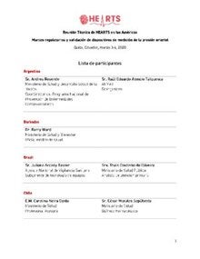 Lista de participantes - Reunión Técnica HEARTS - Marzo 2020
