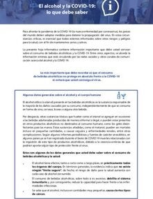 Hoja informativa: El alcohol y la COVID-19: lo que debe saber 