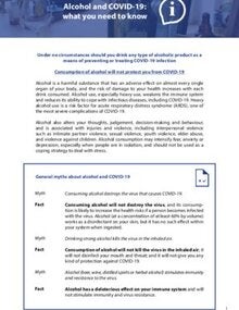 Handout: Alcohol and COVID-19: What you need to know