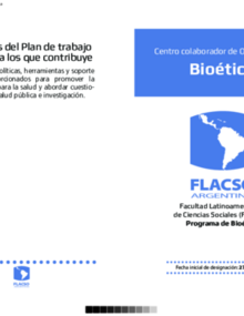 Folleto de centro colaborador de OPS/OMS en Bioética - Facultad Latinoamericana de Ciencias Sociales (FLACSO)