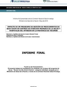 Impacto de un programa de gestión de medicamentos de bajo costo en centros de atención primaria de la salud y hospitales del int