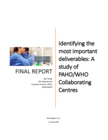 Identificación de los Entregables Más Importantes: un estudio de la OPS/OMS Centros colaboradores (en inglés)