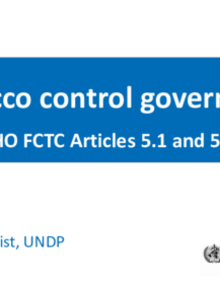 UNDP Toolkit introduction for Parties to implement WHO FCTC Articles 5.1 and 5.2a: Tobacco control governance