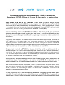 Boletín COVAX Ecuador