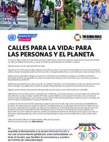 Descarga la Carta Abierta Calles para la vida