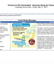 Messaging for COVID-19 vaccination campaign social media cards