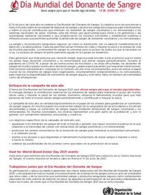 Día Mundial del Donante de Sangre. Dona sangre para que el mundo siga latiendo.