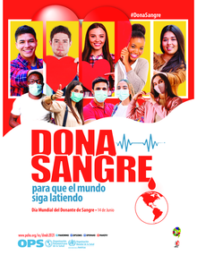 World Blood Donor Day 2021.  (Spanish poster for printing  - 22 by 30 inches)