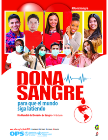 Día Mundial del Donante de Sangre 2021.  (Póster en español para imprimir   - 22 por 30 pulgdas)
