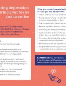 Depression during the teens and twenties