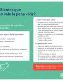 Si sientes que no vale la pena vivir