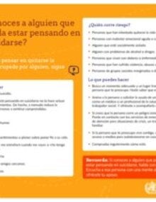 Si conoces a alguien que pueda estar pensando en suicidarse