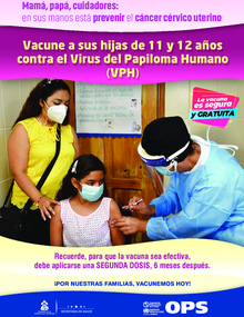 Afiches, Promoción de vacunación VPH en niñas de 11 y 12 años 