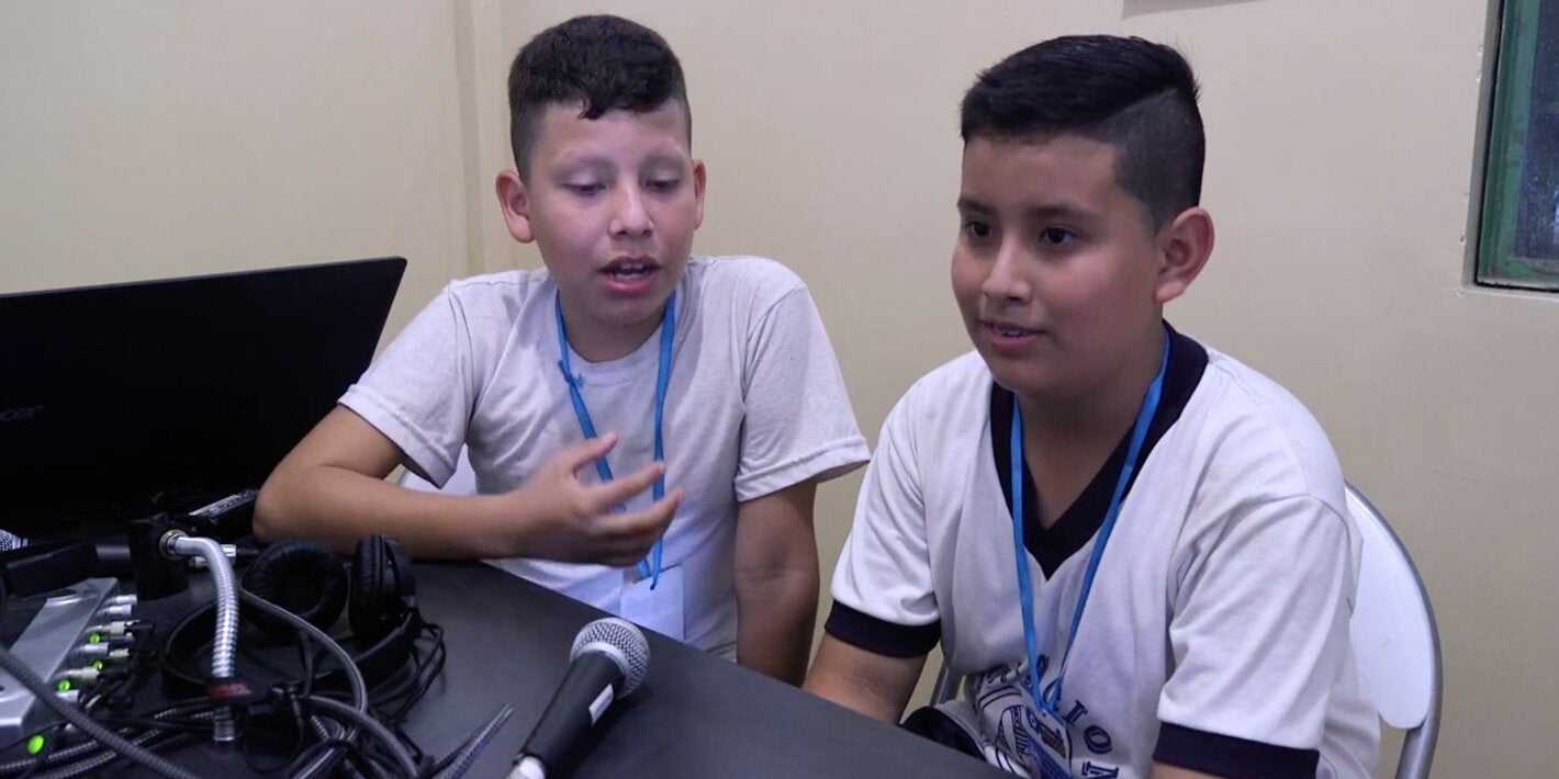 School age children debate over communicable diseases on air