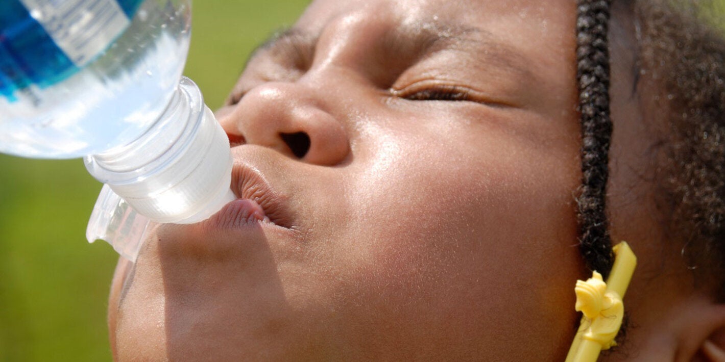 Girl drinking water