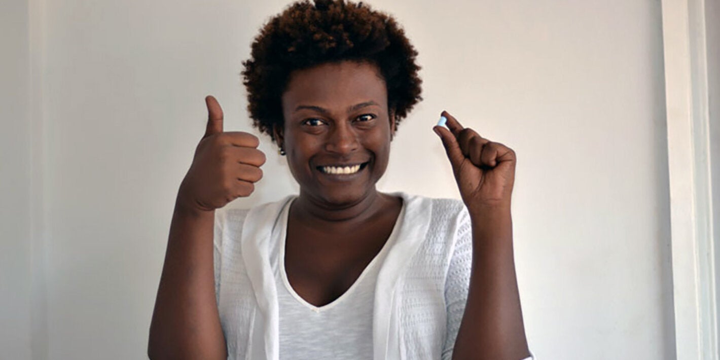 Transwoman Alessandra Ramos at a PrEP users demo project