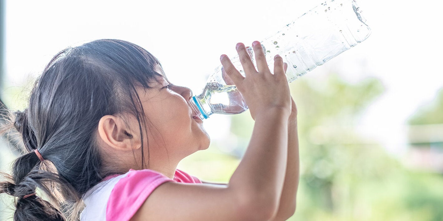 girl drinking water