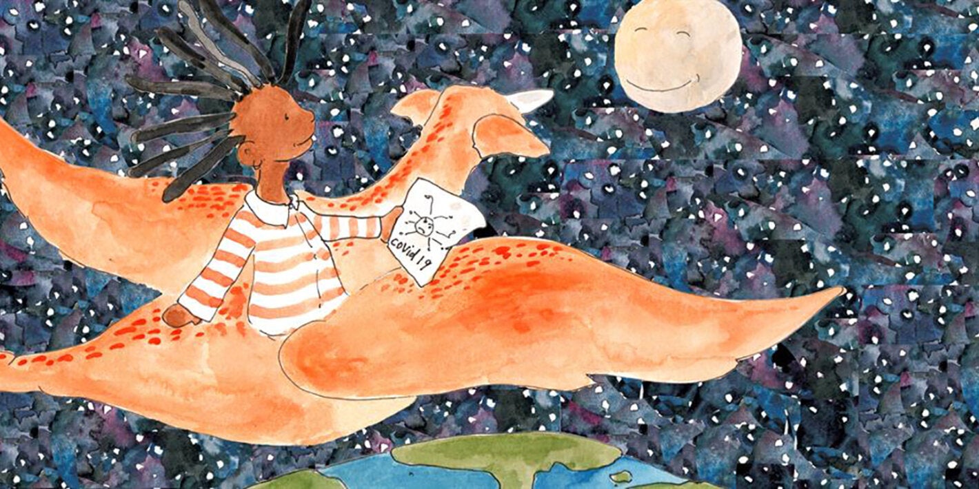 Child on flying creature