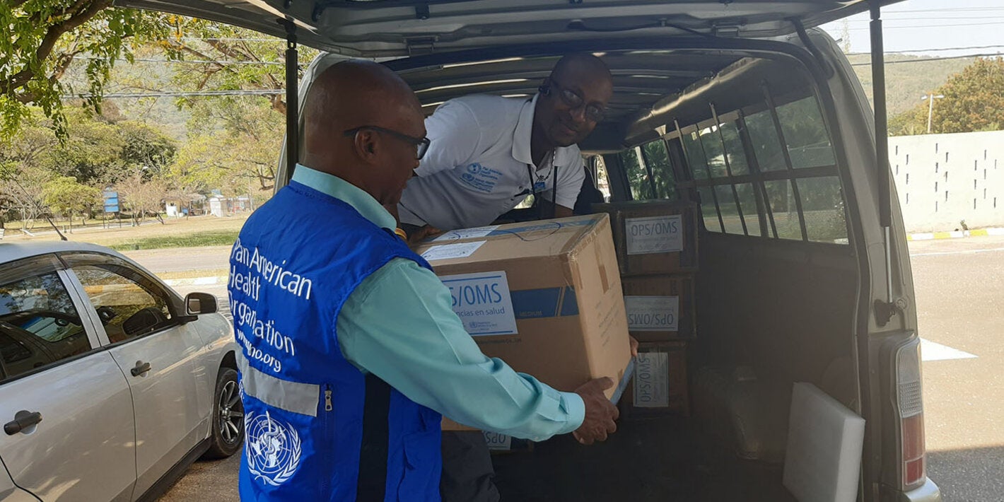 Delivery of PPE donation jamaica