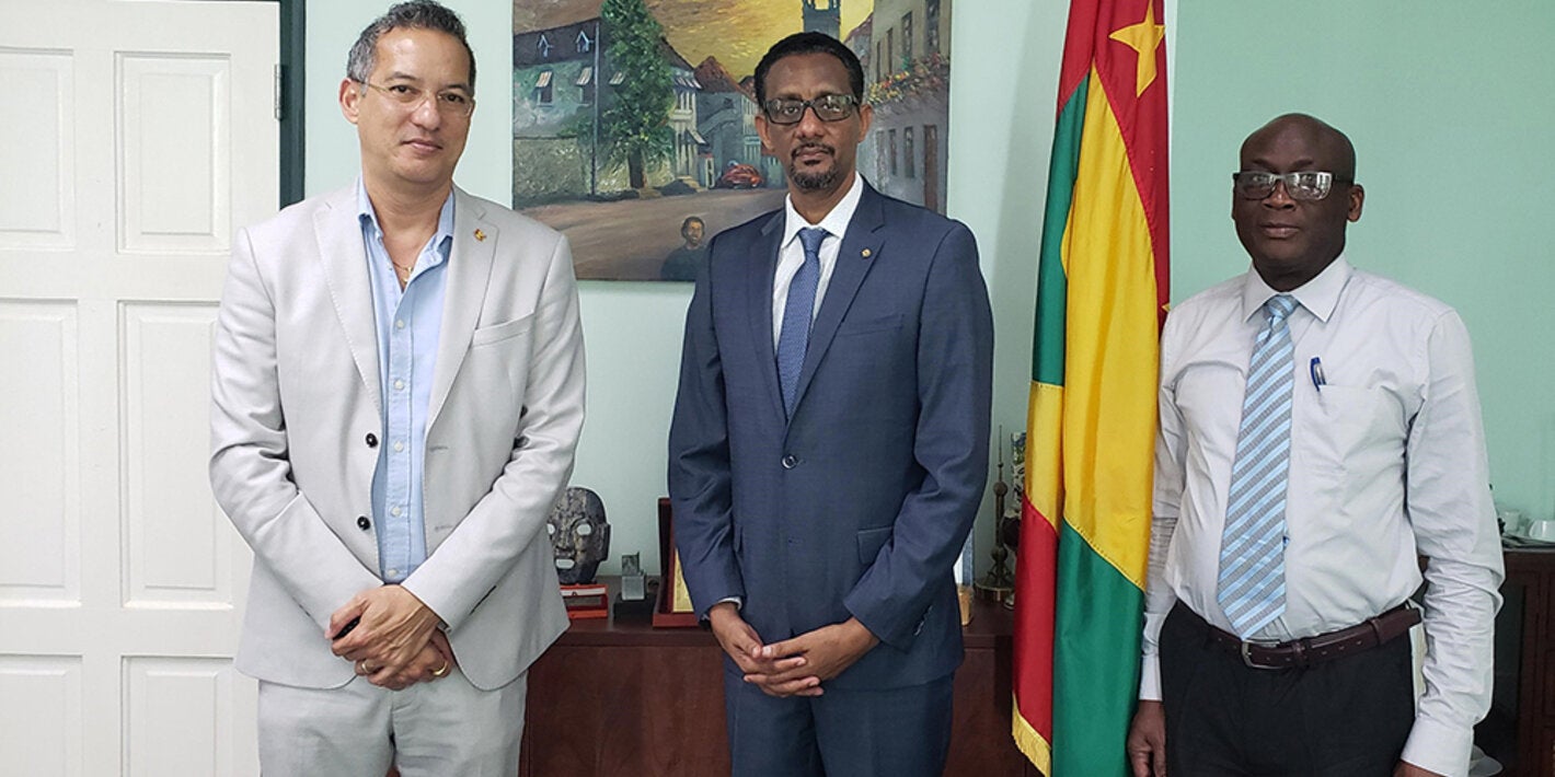 From left Hon Nickolas Steele, Minister of Health, Social Security and International Business, Dr Yitades Gebre, PAHO/WHO Representative to Barbados and the Eastern Caribbean Countries, and Mr Charlton Henry, Permanent Secretary