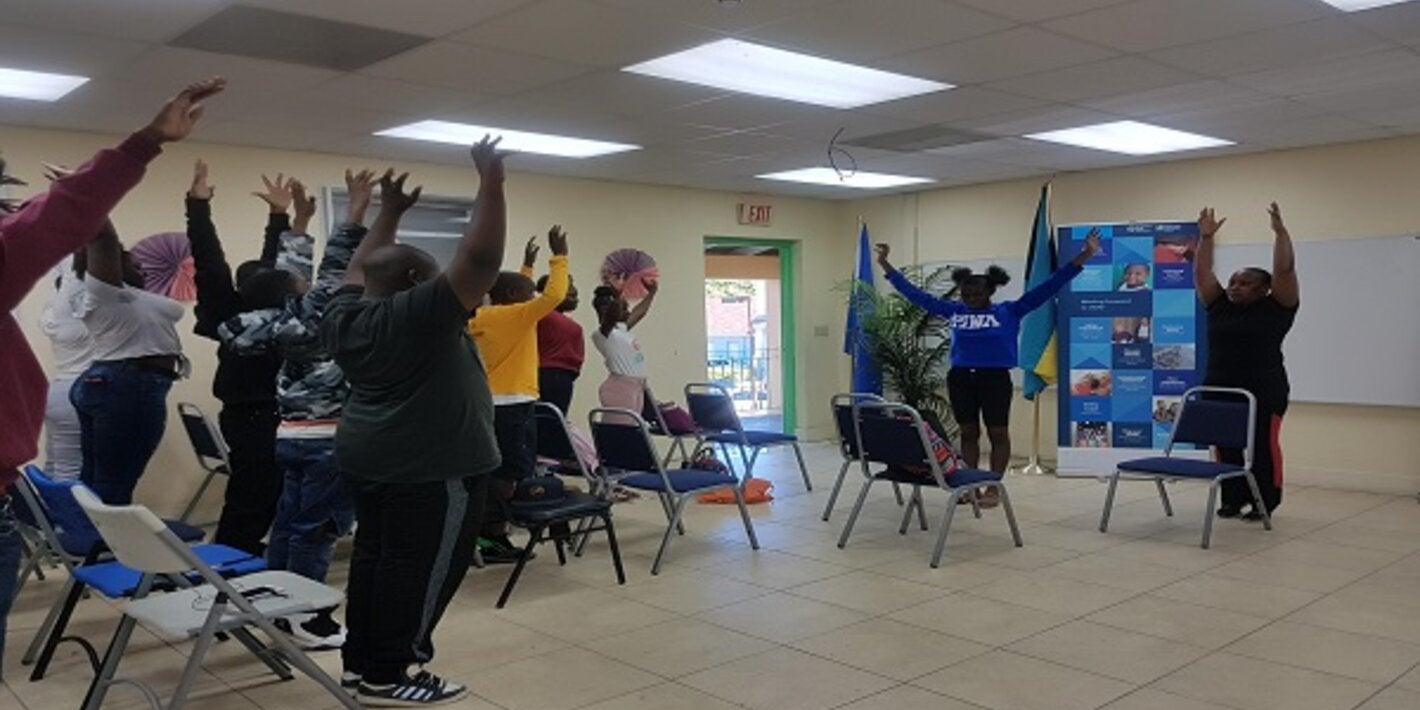 Teen exercise segment led by the Healthy Bahamas Coalition.