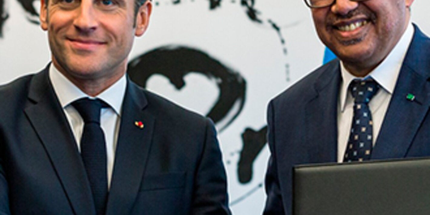Dr. Tedros with President Macron
