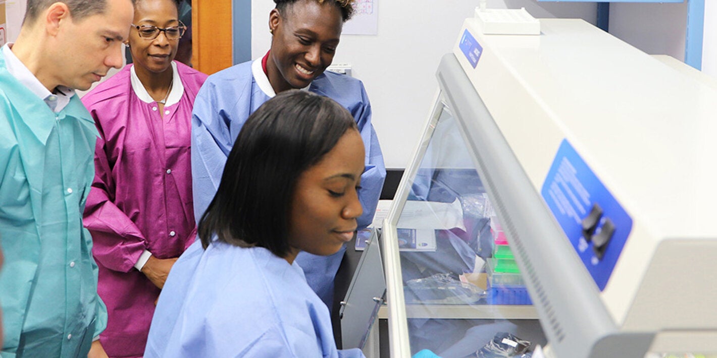 Training at Best do Santos Laboratory Barbados