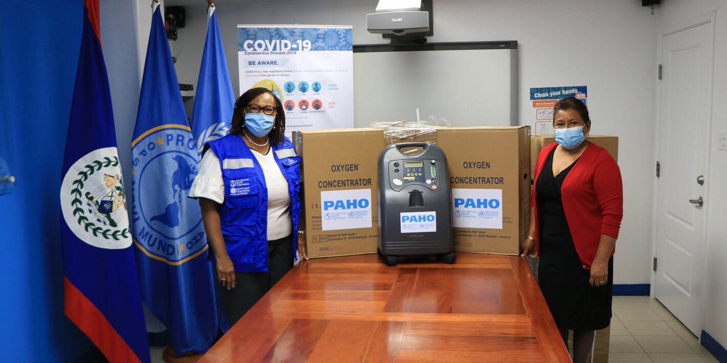 PAHO handover of five oxygen concentrators to Ministry of Health