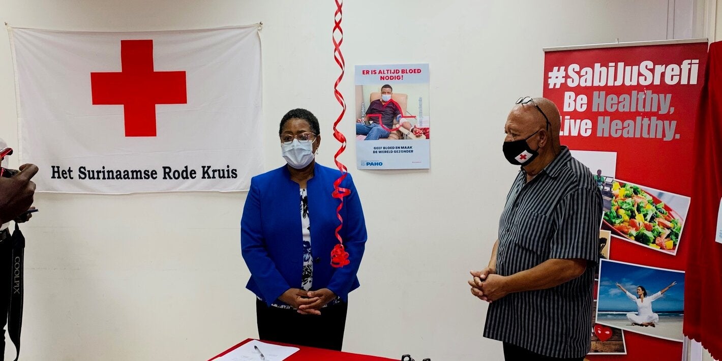 Handover from Dr. Karen Lewis-Bell to Bloodbank