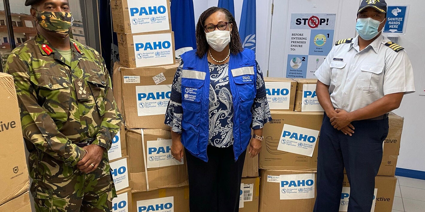 belize paho donates BDF and Coastguard