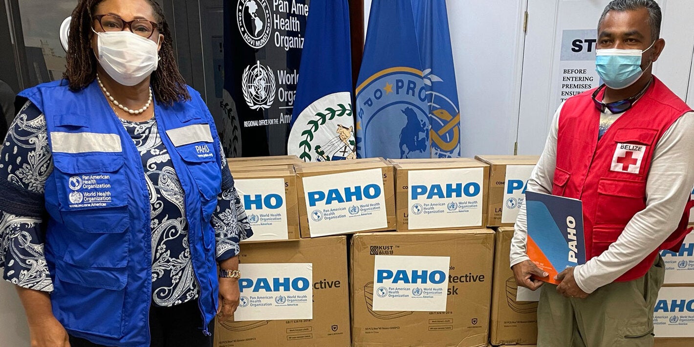 belize paho donates red cross
