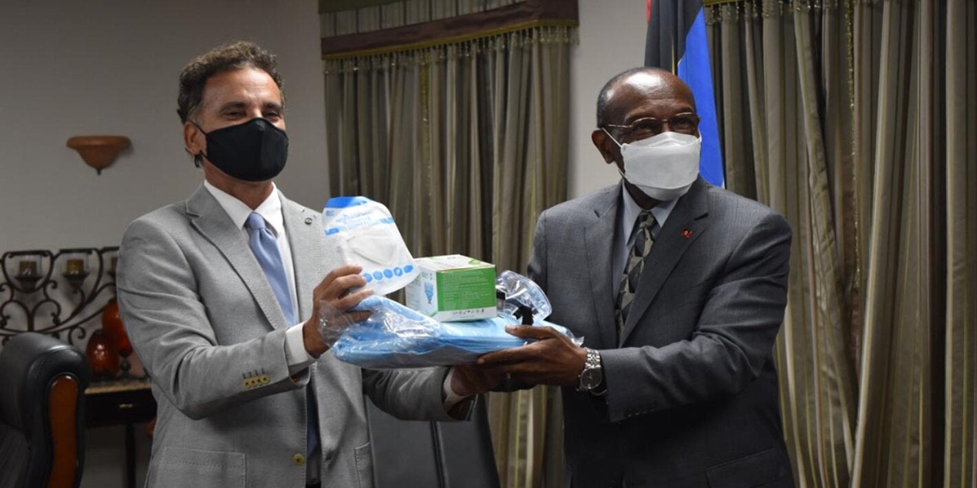 PPE handover in Antigua and Barbuda
