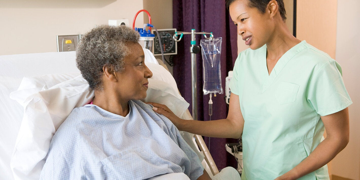 woman receiving care in a hospital
