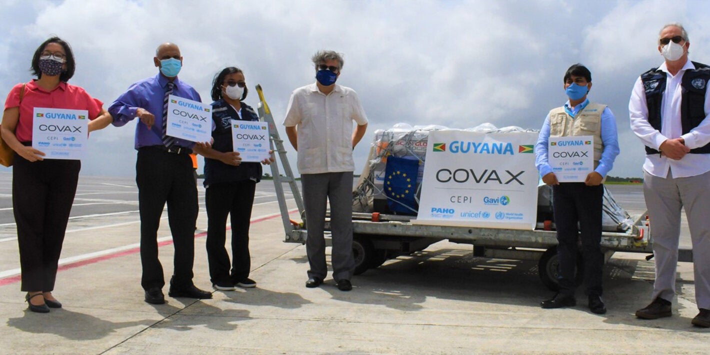 Arrival of vaccines through COVAX to Suriname