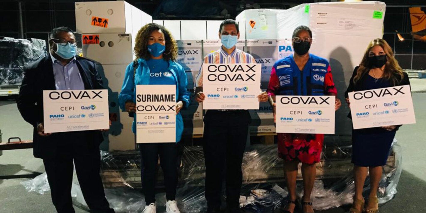 Suriname receives its first COVID-19 vaccines through the COVAX Facility