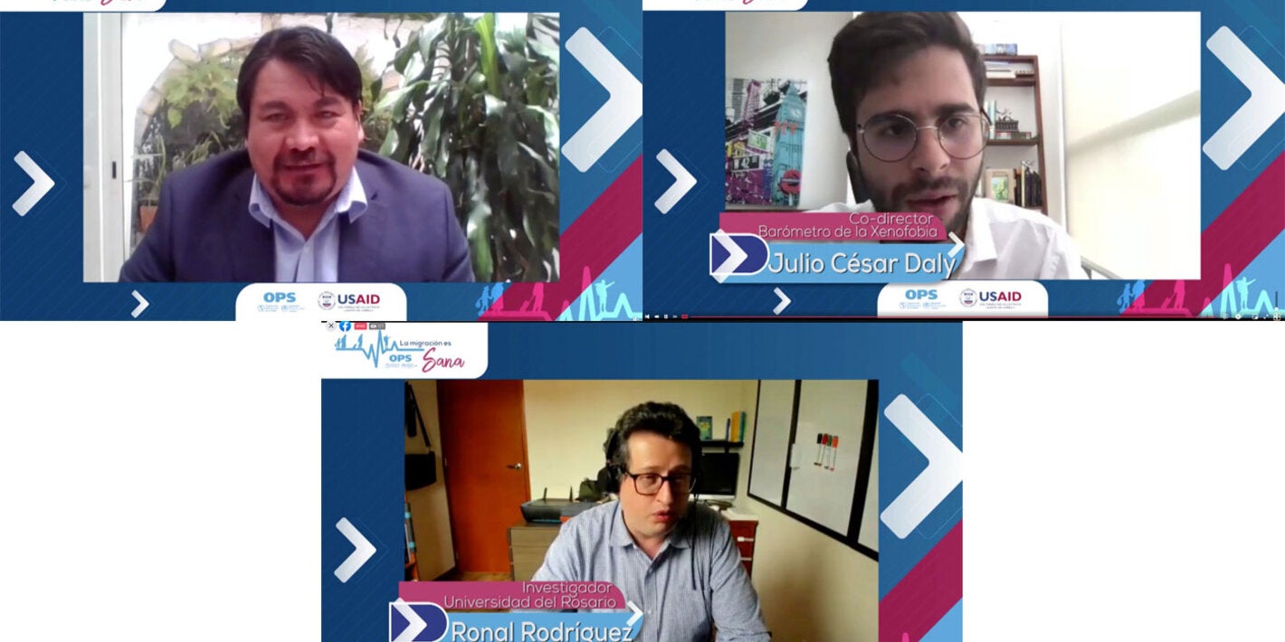 Panel de personas en video-conferencia