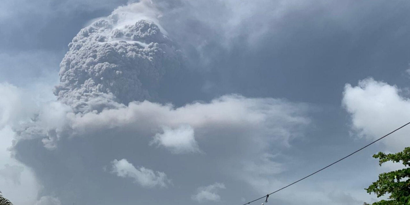 Eruption volcano Soufriere