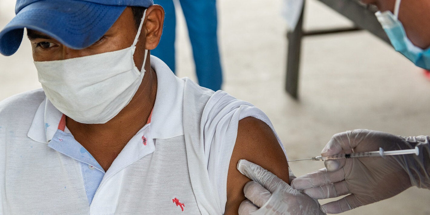 Max gets vaccinated against COVID-19