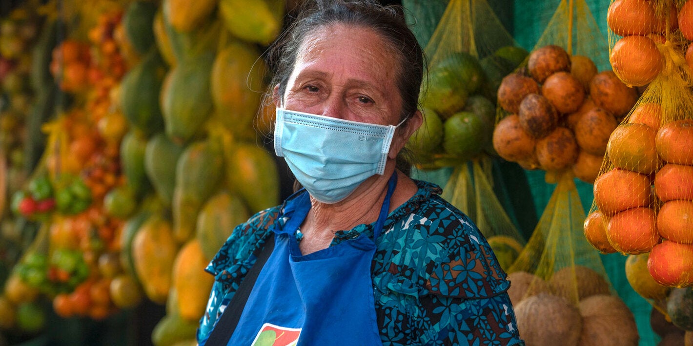 Woman working at the market