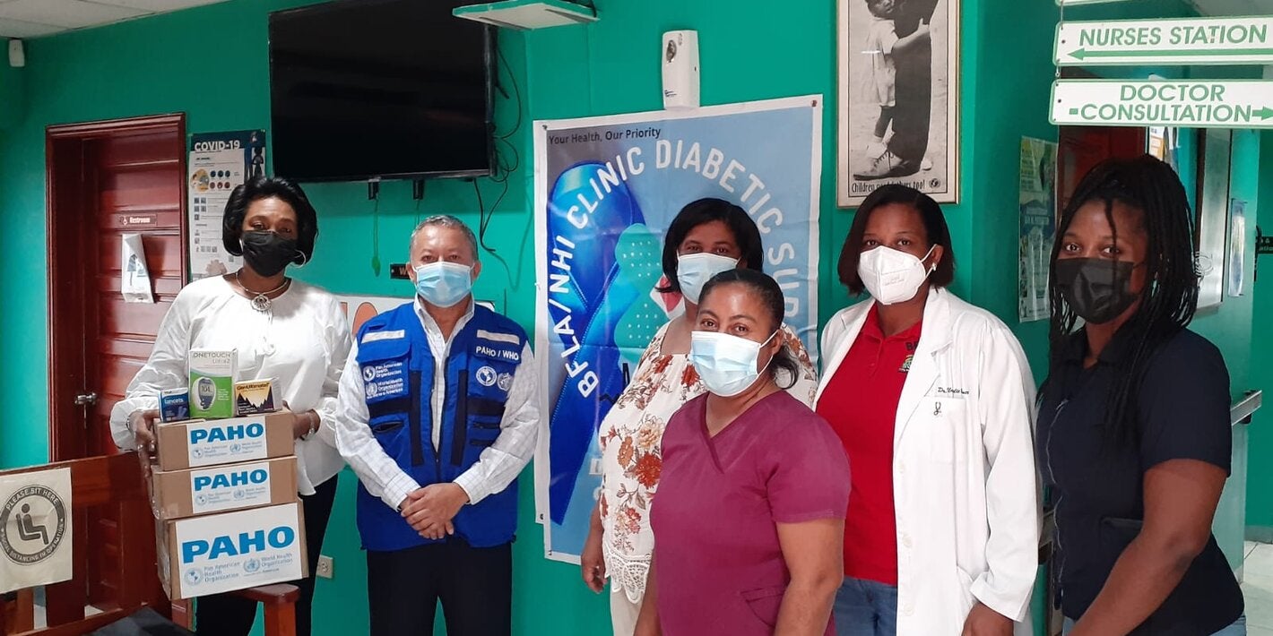 PAHO Belize through funding by the EU donate medical equipment for diabetes to the Belize Family Life Association