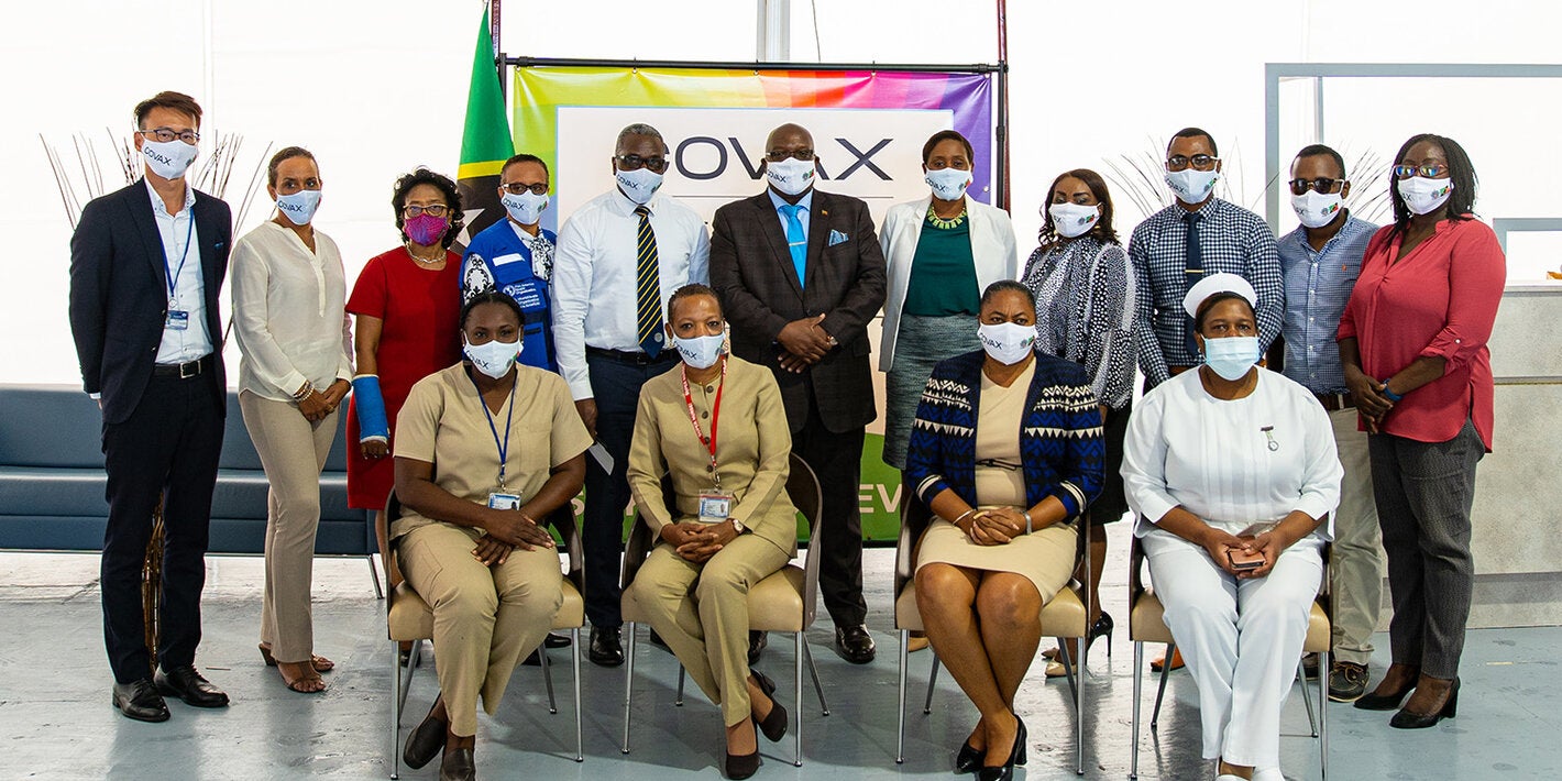 Group photo on arrival of Covid-19 vaccines in KNA