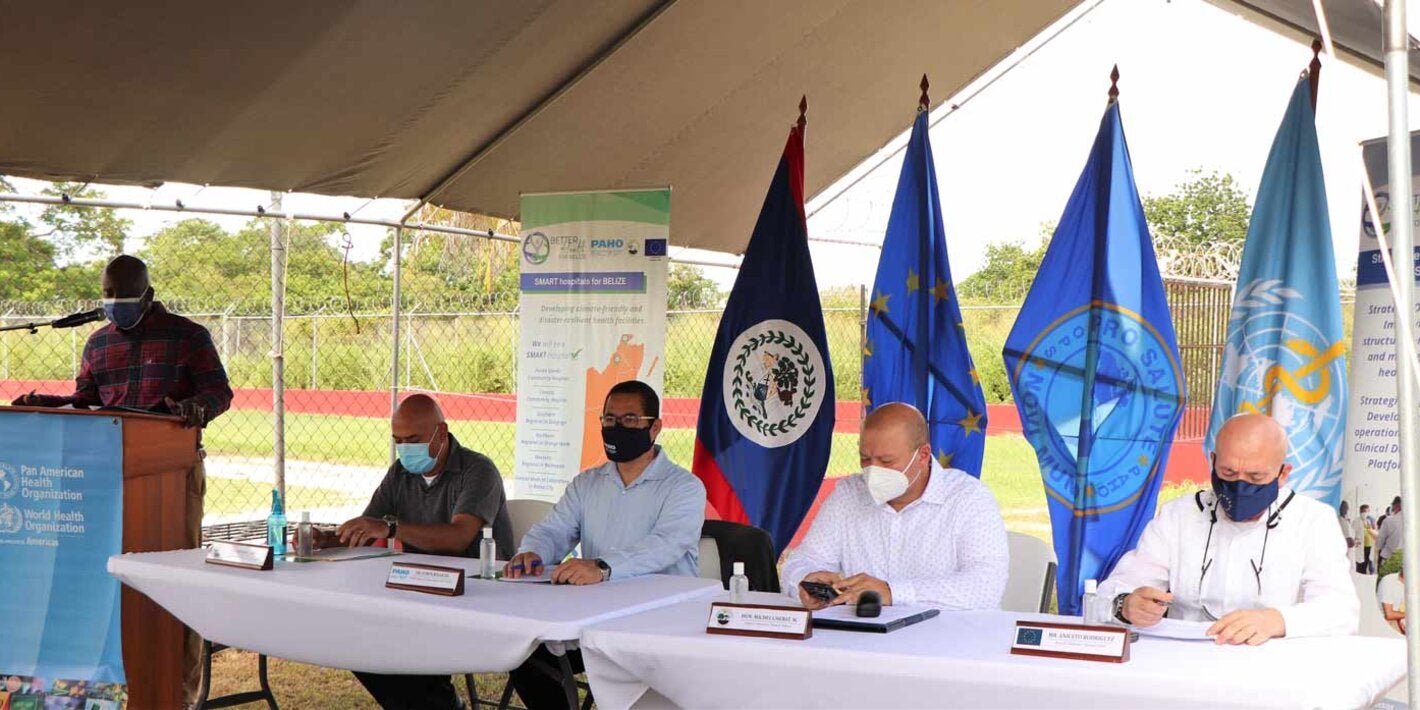 Head Table of the EU visibility event in Belize for the Smart Hospital Project funded by the EU