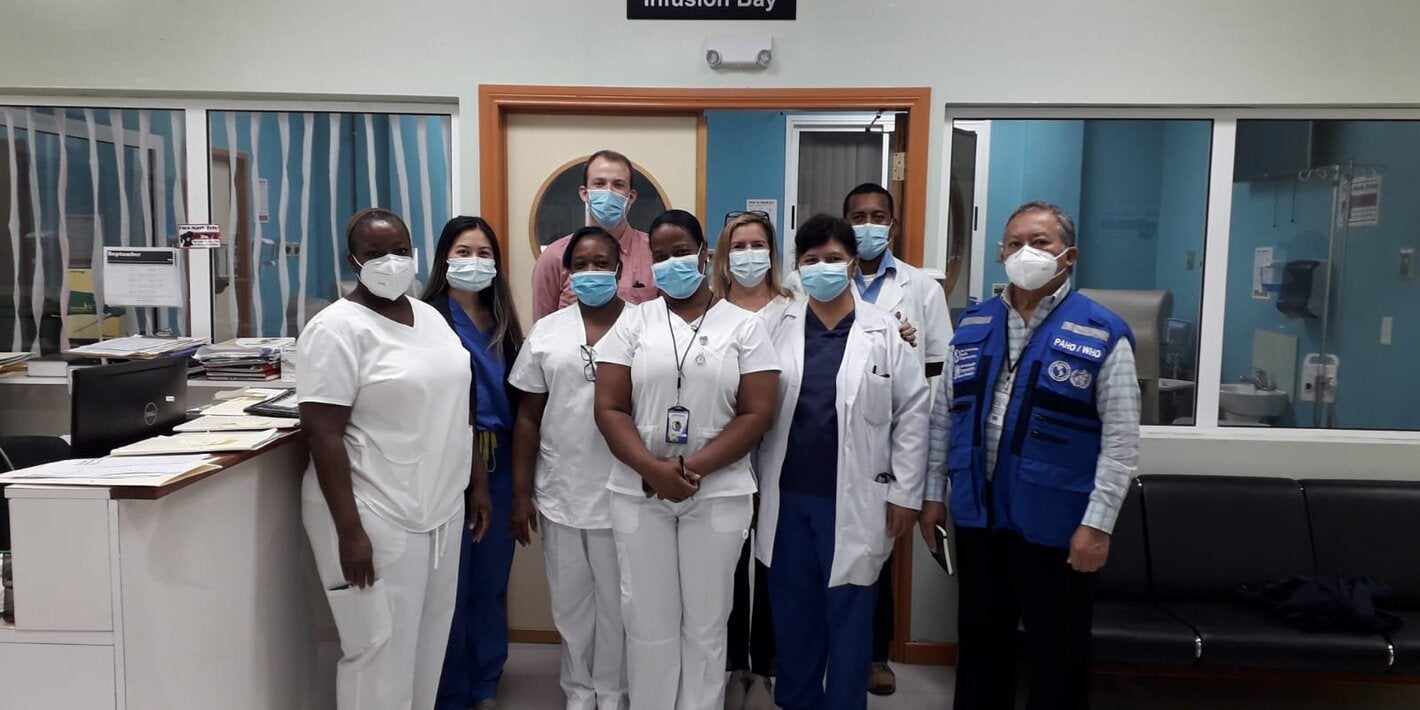 KHMH staff with PAHO/WHO Technical Advisor and Global Oncology Professional for cancer training