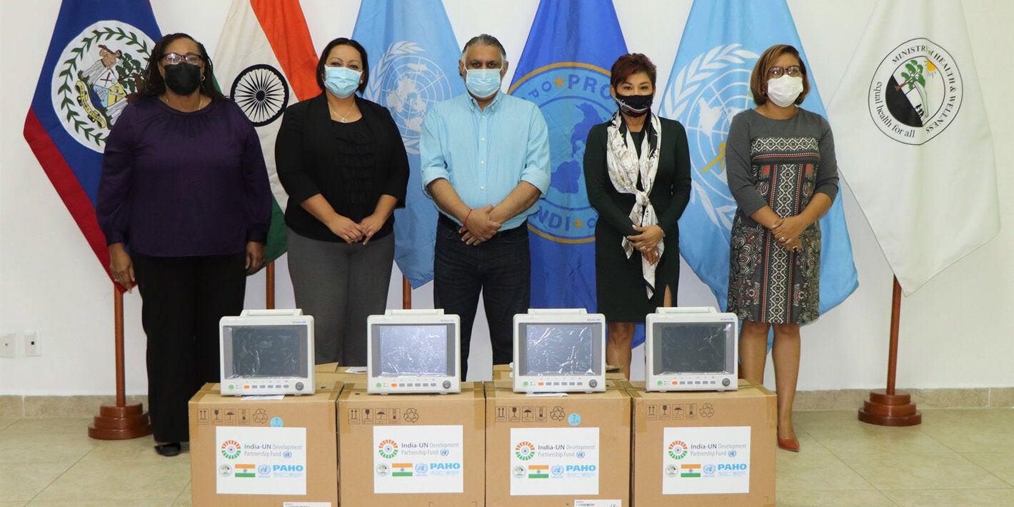 India-UN Development Partnership Fund in Belize donates 20 patient monitors to Ministry of Health and Wellness 